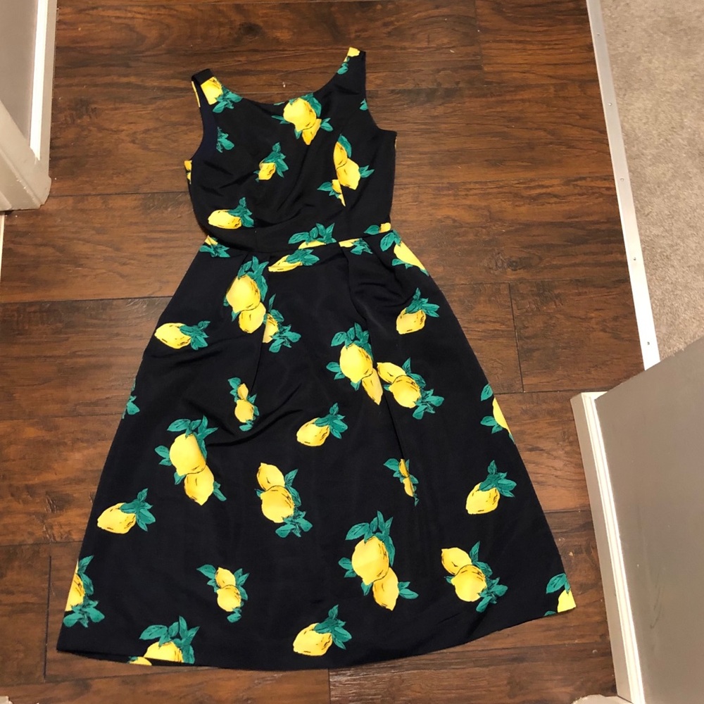 Lemon Print Midi Dress